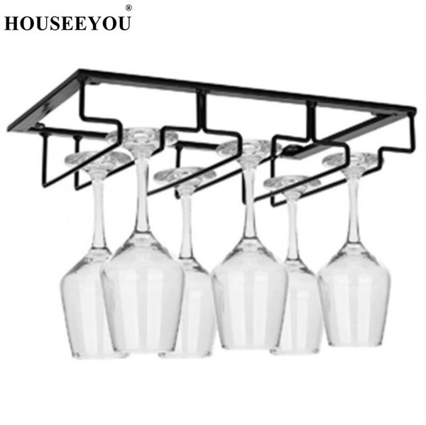 

kitchen home supplies wine glass rack iron metal craft 4 rows goblet hanger shelf wine glass holder decorative stemware rack