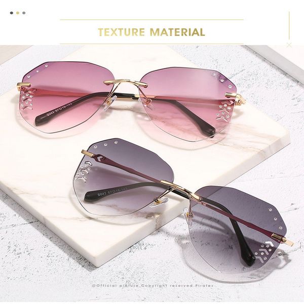

aviator diamond gradient frameless sunglasses imwete pink gradient rimless sunglasses women oversized eyewear diamond cutting sun 0qqml oacy