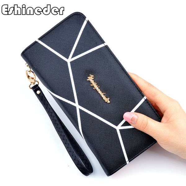 

модные женские кошельки из искусственной кожи на молнии кошелек женские длинные дизайн кошелек клатч наручные бренд мобильный мешок, Red;black