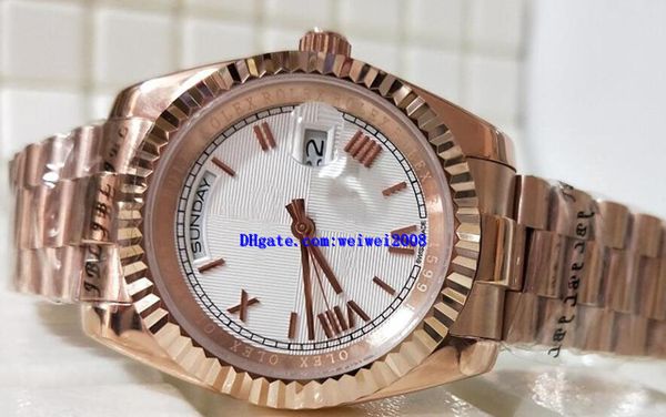 

10 style mens watches 05 228238 228239 228235 mechanical automatic 40mm yellow gold 18k white gold president roman dial movement 2813, Slivery;brown