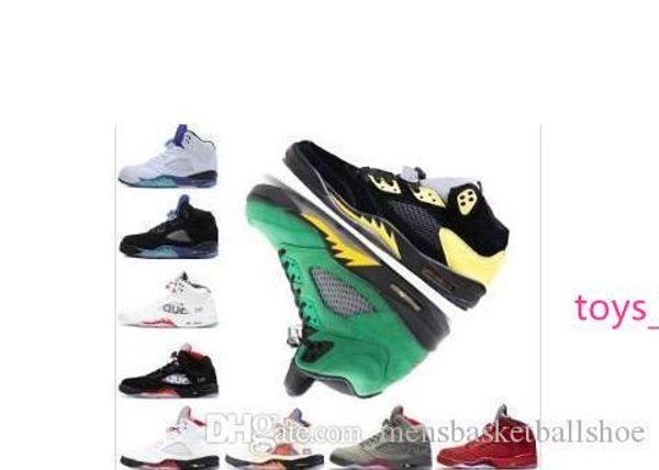 

duckman oregon 5 5s basketball shoes v og ducks sup international flight blue red suede white cement sports sneakers size 40-46