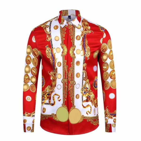 

2018 новая весна мужская рубашка с длинными рукавами Harajuku Medusa рубашка мода ретро цв