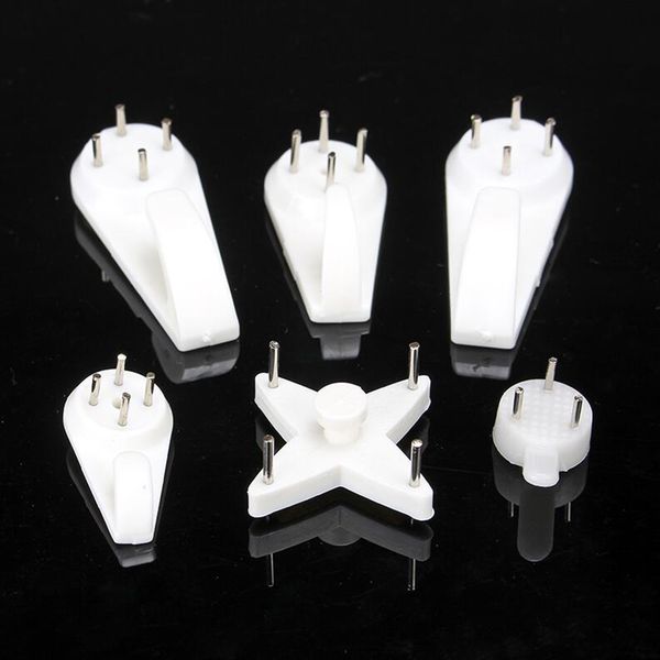 

5 types white plastic invisible wall mount p picture frame nail hook hanger easy to fix without trace