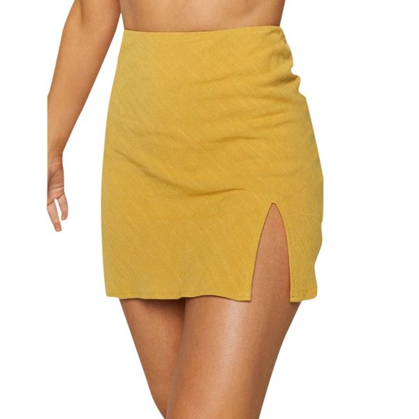 

side split high waist solid club mini skirts women harajuku streetwear irregualr print party clubwear skirt jupe courte, Black