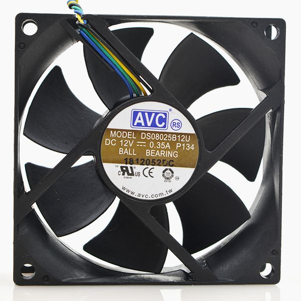 AVC 8025 12V 0.35A 8cm DS08025B12U fanı 4-telli PWM akıllı sıcaklık kontrol CPU fanı için