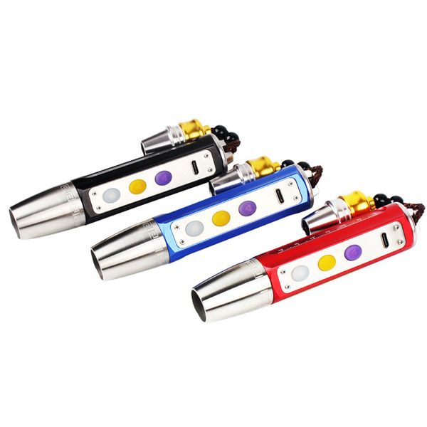 

brelong led three light source shines in jade glare flashlight purple / yellow / white 1 pc