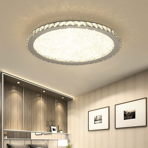 

modern crystal ceiling lamp lights home lighting led lamp living room bedroom plafonnier round led chandelier lampadari fixtures 110v-240v