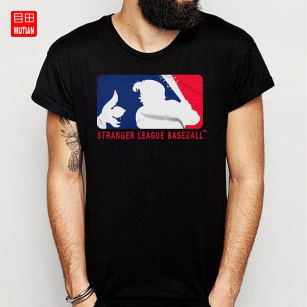 

незнакомец лига бейсбол футболка, White;black