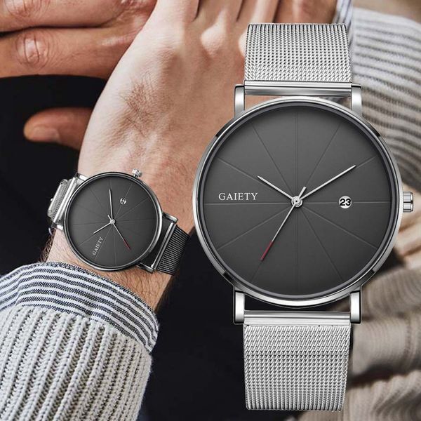 

waches men fashion simple simple casual calendar business net with strap men's watch relogio masculino watch men luxury, Slivery;brown