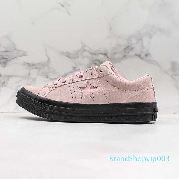 

one star 1970s vintage suede casual shoes old skool vulcanize olive green pink designer trainer street high school skateboard 01, Black