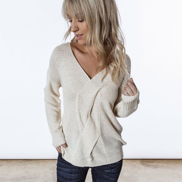 

women sweaters long sleeve twist knitted women's pullovers female winter v neck warm sweaters mujer pull femme 2019 new, White;black