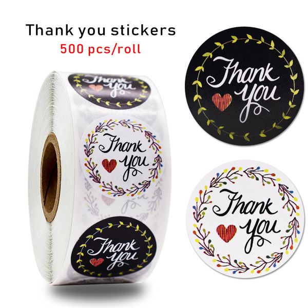 

500pcs/roll garland love thank you stickers wedding decor tag seal label stickers handmade craft envelope business box gift invitation card