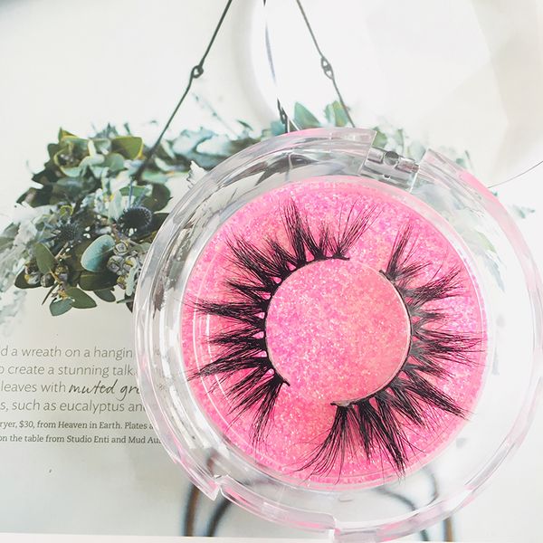 

regular 3d mink eyelashes 6pairs/lot clear round cases handmade lashes