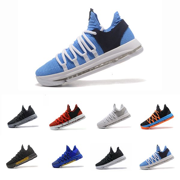 

2019 zoom kd 10 anniversary pe bhm red oreo triple black men basketball shoes elite low kevin durant athletic sport sneakers 40-46