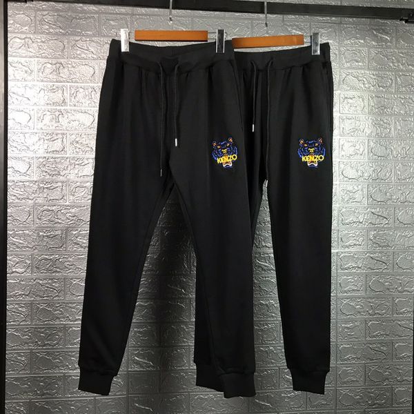 

19ss luxurious brands design kenz tiger embroiderd elastic waist track trousers men women fashion sport jogger sweatpants outdoor pants, Brown;gray