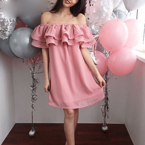 

designer dresses women dress ruffle short dress women off shoulder sleeveless beach lining elastic band casual dresses vestidos, Black;gray