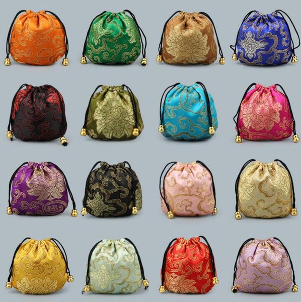 

silk bags chinese style drawstring pocket wedding party candy bag jewelry packing bag silk brocade gift pouch drawstring coin purse cls214