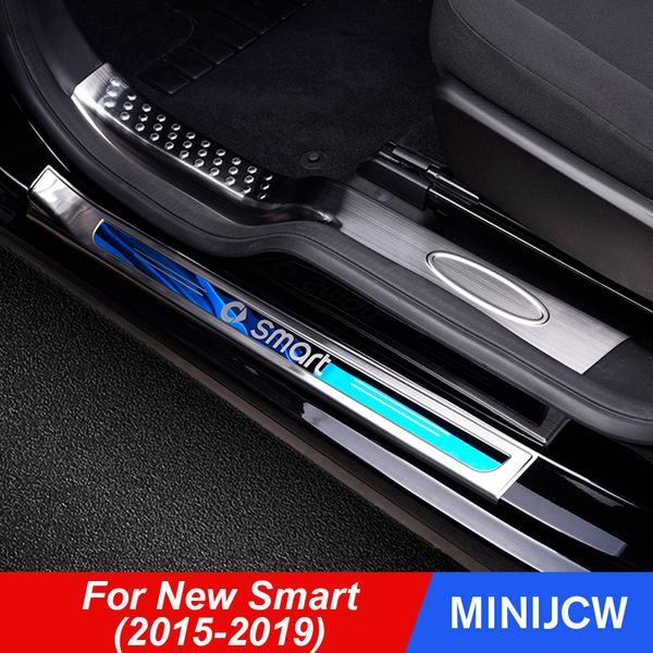 

car door sill welcome threshold sticker protector trim carbon fiber cover for new smart 453 fortwo forfour car accessories