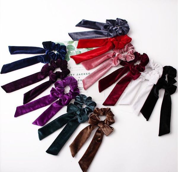 New Arrival Fashion Women Solid Velvet Hair Bands Diy Knot Bow