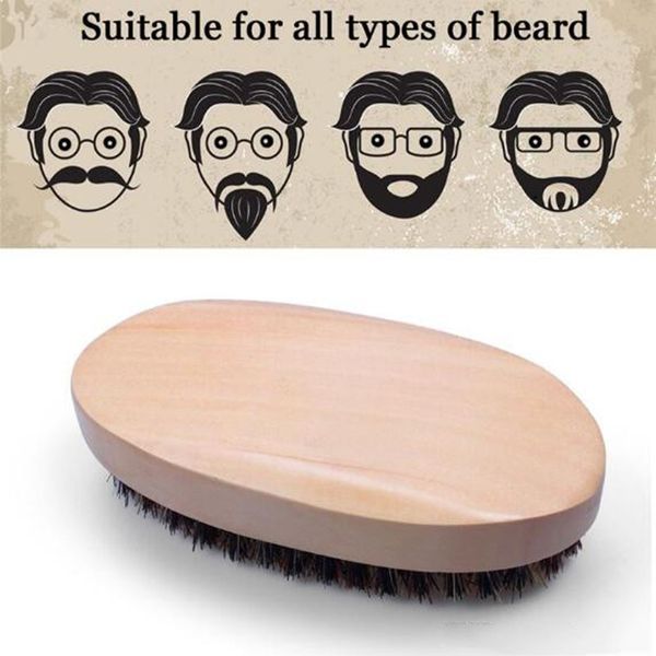 

beard bro shaping beard brush man gentleman beard trim template grooming shaving comb styling tool wild boar bristles ing, Silver