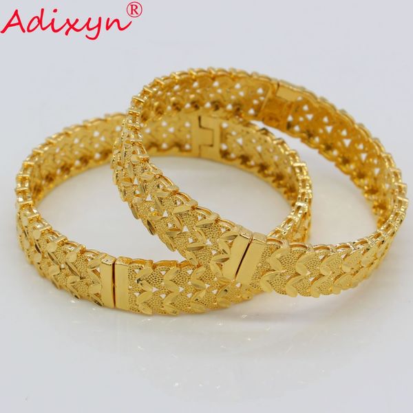

adixyn 2pcs/lot,dubai (can open) bangle for women/girls gold color african middle east bracelet jewelry gifts n072412, Black