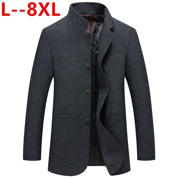 

men's wool & blends plus size 8xl 6xl 5xl 4xl 2021 arrival winter thicked trench coat men,men's gray jackets, Black
