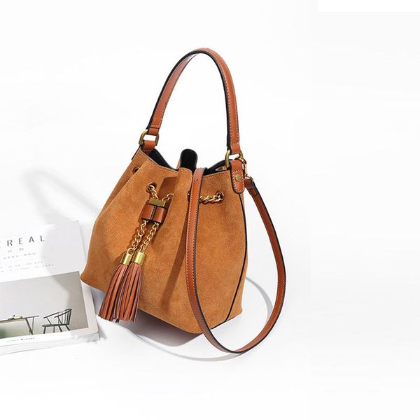 

lovely2019 matting demeanour genuine leather woman package single shoulder messenger portable bucket package