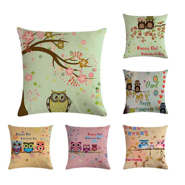 

день святого валентина пара бросьте наволочка chic хлопок лен owl подушка для гостиной сидений декоративные подарки favor zy577