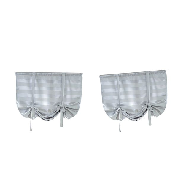

2pcs beauty blackout roman curtain sheer tie up window balloon shade sheer voile