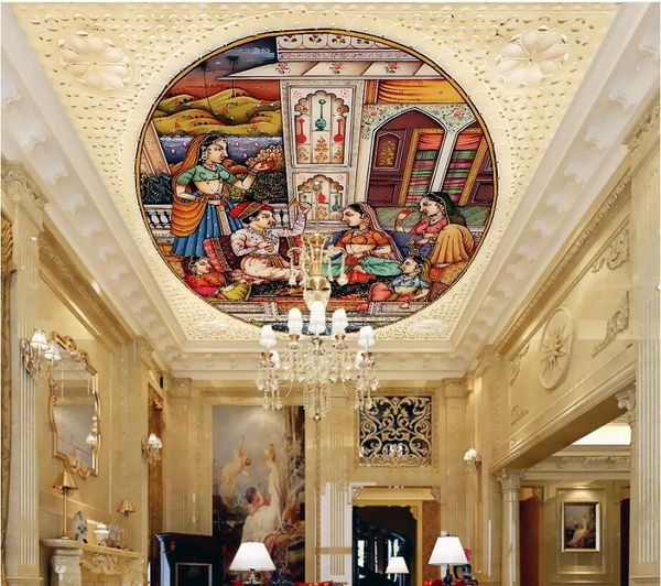 3d Ceiling Murals Wallpaper Custom Photo Beautiful Indian Bride Painting Living Room Home Decor 3d Wall Murals Wallpaper For Walls 3 D High Resolution