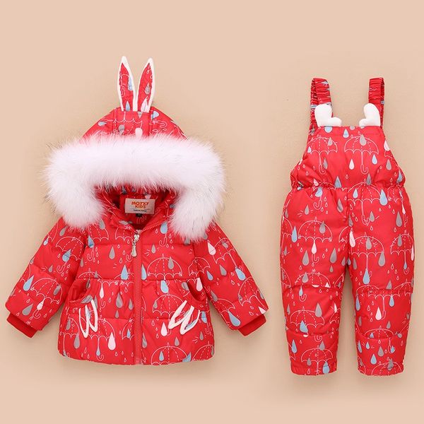 

kids boys girls toddler snowsuit puffer fur hooded down jacket coat outfits xmas, White