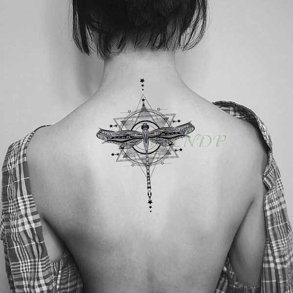Acheter étanche Temporaire Autocollant De Tatouage Plume Insecte étoile Flèche Triangle Faux Tatouage Flash Tatoo Gros Tatouages Pour Enfant Femmes