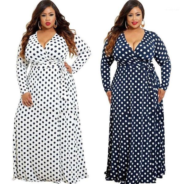 

women polka dot printed autumn casual slim long sleeved v-neck drawsting bodycon dresses fashion women dresses plus size dresses, Black;gray