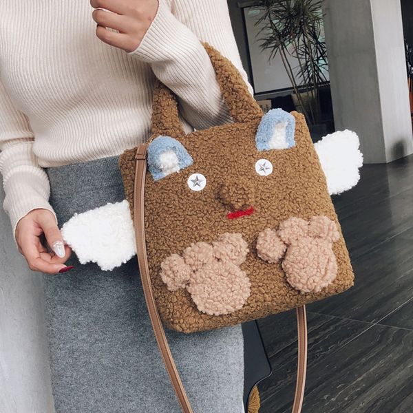 

женщина crossbody сумка горячие продажи популярные сумка плюшевые мода большой емкости crossbody сумки для женщин бесплатная доставка