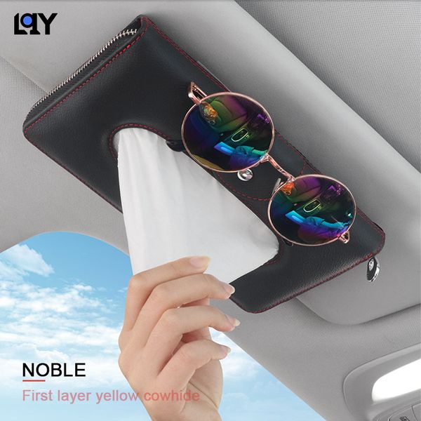 

lqu car accessories tissue box high end genuine leather napkin box for sun visor armrest fine hand stitching