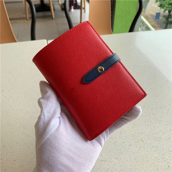 

2020 fashion designer women's real wallet large capacity male and female cardholder wallet short zero wallet, Red;black