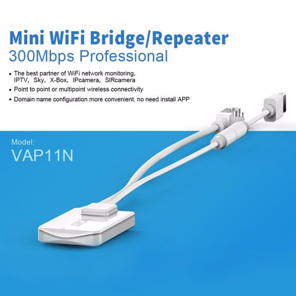 

mini wifi bridge signal pot extender with cable for computer camera monitor
