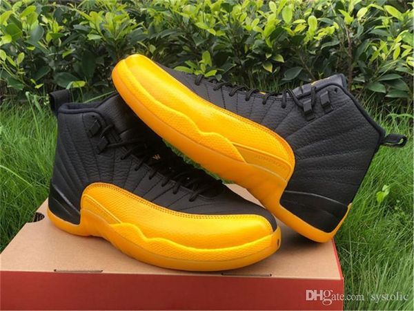 

2020 выпущенные аутентичные 12 университет gold real carbon fiber 12s мужчины баскетбол обувь черное золото желтый ретро спорта кроссовки с