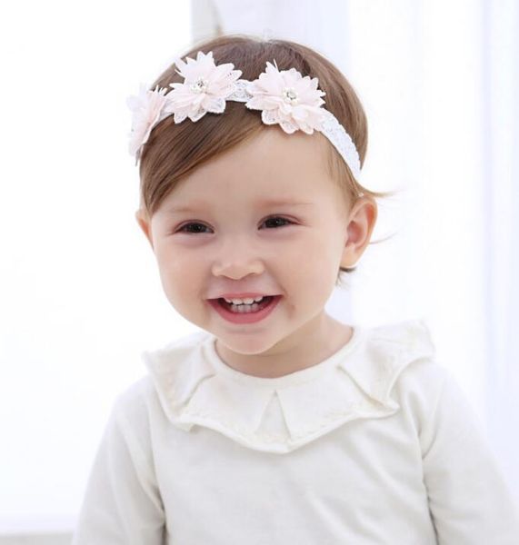 

children's hair band beads flower hair band pearl small diamond baby accessories baby wy1384, Slivery;white