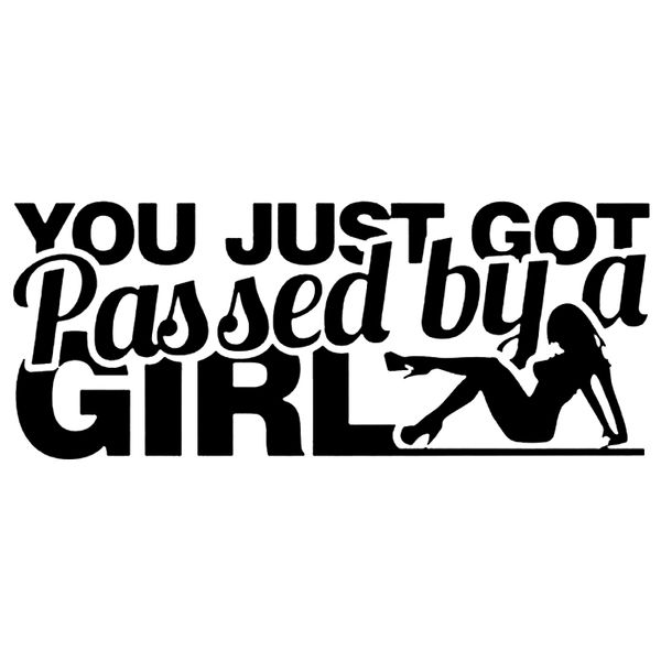 

15*6.1cm passed by a girl car sticker funny vinyl decal window bumper woman car accessories