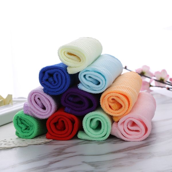 

5/10pcs selling candy color random square luxury soothing fiber and cotton face/hand towel / cleaning wash cloth
