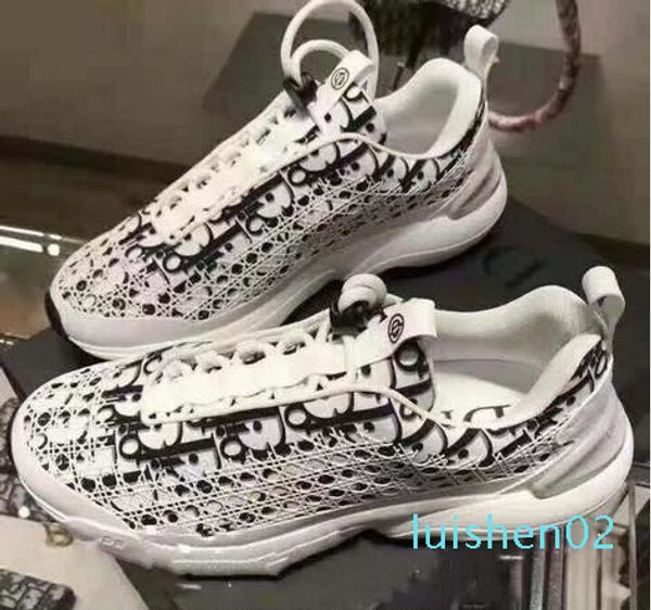 

cannage motif fashion oblique b24 casual shoes white black oblique canvas d knit trainers casual flats for women men sneakers l02, Black;white