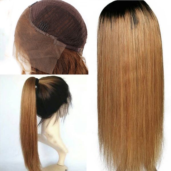 Peruvian Ombre 1b 27 Straight Lace Front Human Hair Long Wigs13 4