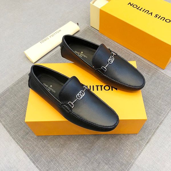 

new style luxury men's business formal wear leather shoes design brand classic retro pattern office casual are suitable, Black