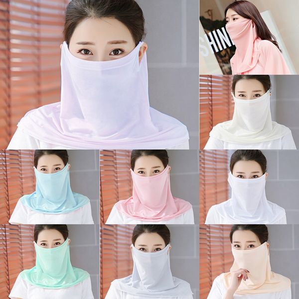 

m7x1l hiking scarf training silk tube bandana men women balaclava cycling outdoor sports face mask ice running fishing masks scarf, Black