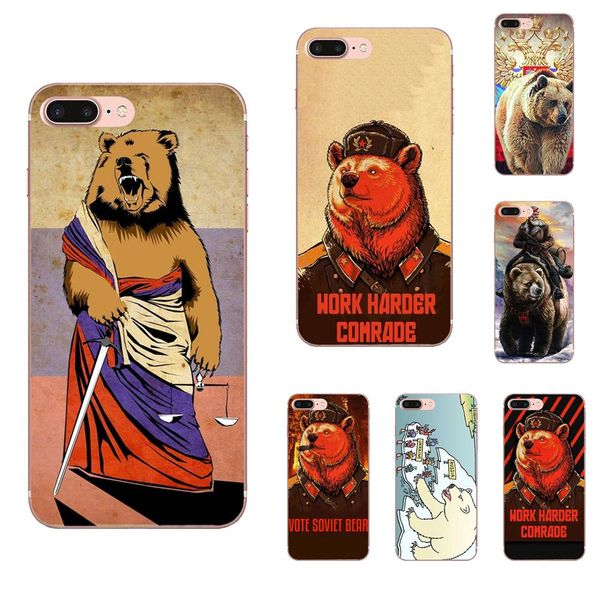 

custom for lg g2 g3 g4 g5 g6 g7 k4 k7 k8 k10 k12 k40 mini plus stylus thinq 2016 2017 2018 transparent tpu covers bear russia mobile