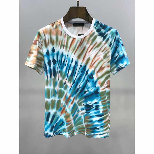 

мужские футболки конструктора high street color tie-краситель печать slim fit hip hop коротким рукавом футболки повседневная одежда s-xl, White;black