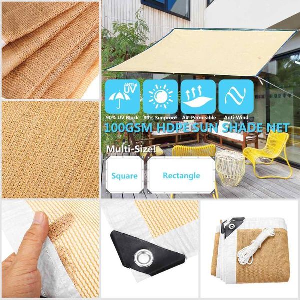 

2x3 2x4 2x5 sunscreen shade ink hdpe beige shade net sunscreen awning outdoor garden sunshade awning anti-uv car cover