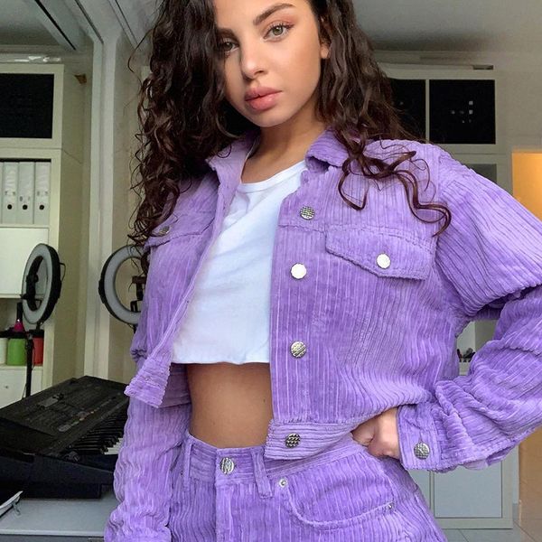 

corduroy coat +skirts women tracksuit 2 piece set woman 2 piece outfits for women tracksuit, White