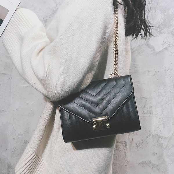 

women small shoulder bag 2019 new fashion flap pu luxury handbags women bags designer chains shoulder bags messenger bag a1
